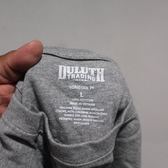 Duluth Trading Men Gray Long Tail Tee Shirt Heavy Size Large - Picture 6 of 7